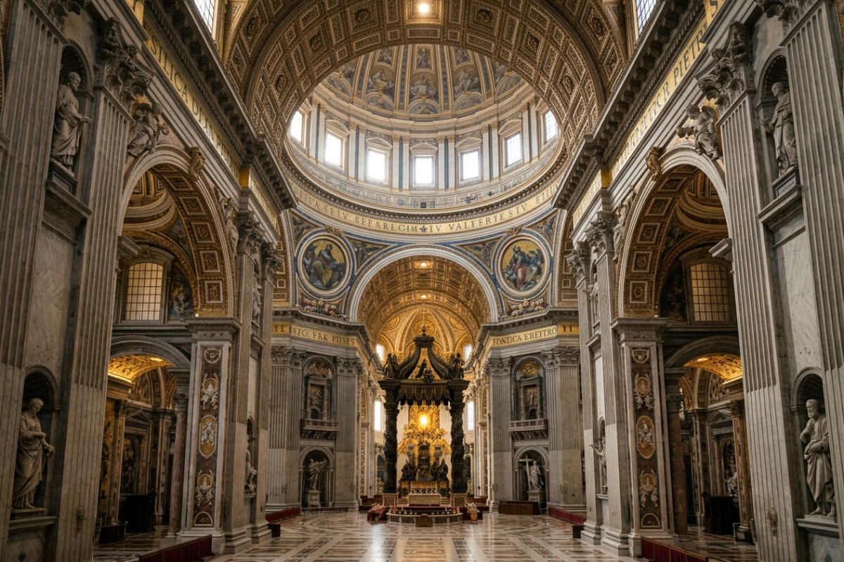 The Influence of Light in St. Peter\'s Basilica
